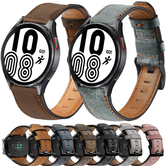 Classic Leather Band for Samsung Galaxy watch 6/5/4/5 pro/ Huawei Gt 2-3/ Galaxy watch 6 classic band
