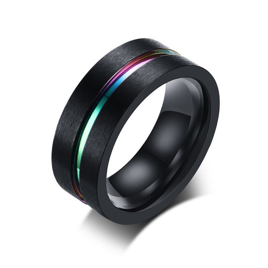 Stainless Steel Men's Black or Silver Fashion Ring Men Jewelry