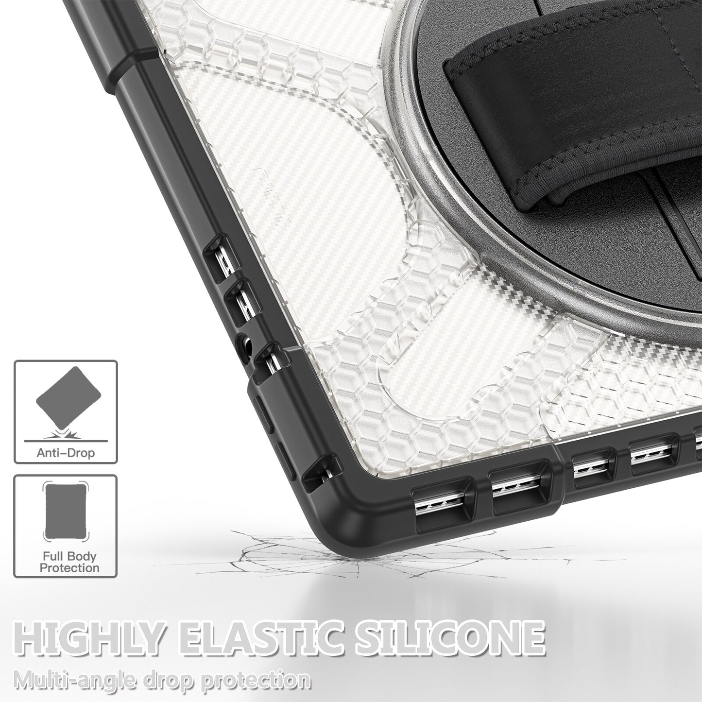 Military Grade 360 Rotating Case for Microsoft Surface Pro 9/8/7/6/5/4 GO 1/2/3 Shockproof Silicone Cover