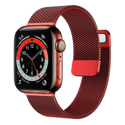 Watchband Mesh Style Strap Band Compatible with Apple Watch Series 38mm to 49mm Magnetic Metal Mesh