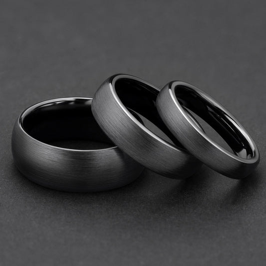 Custom Ceramic Brushed Black Ring