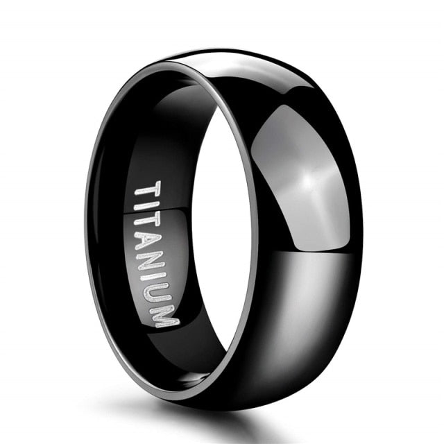 Premium Polished Titanium Engagement Wedding Ring