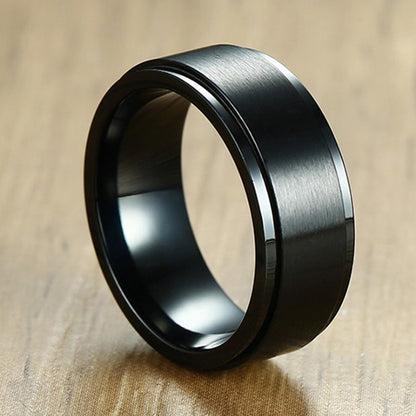 Stainless Steel Men's Black or Silver Fashion Ring Men Jewelry