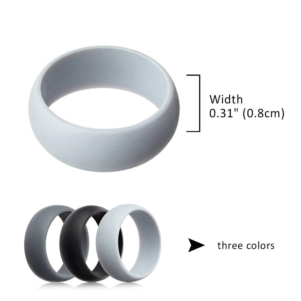 Men's Silicone Ring Set (3 Rings) - Wedding or Engagement