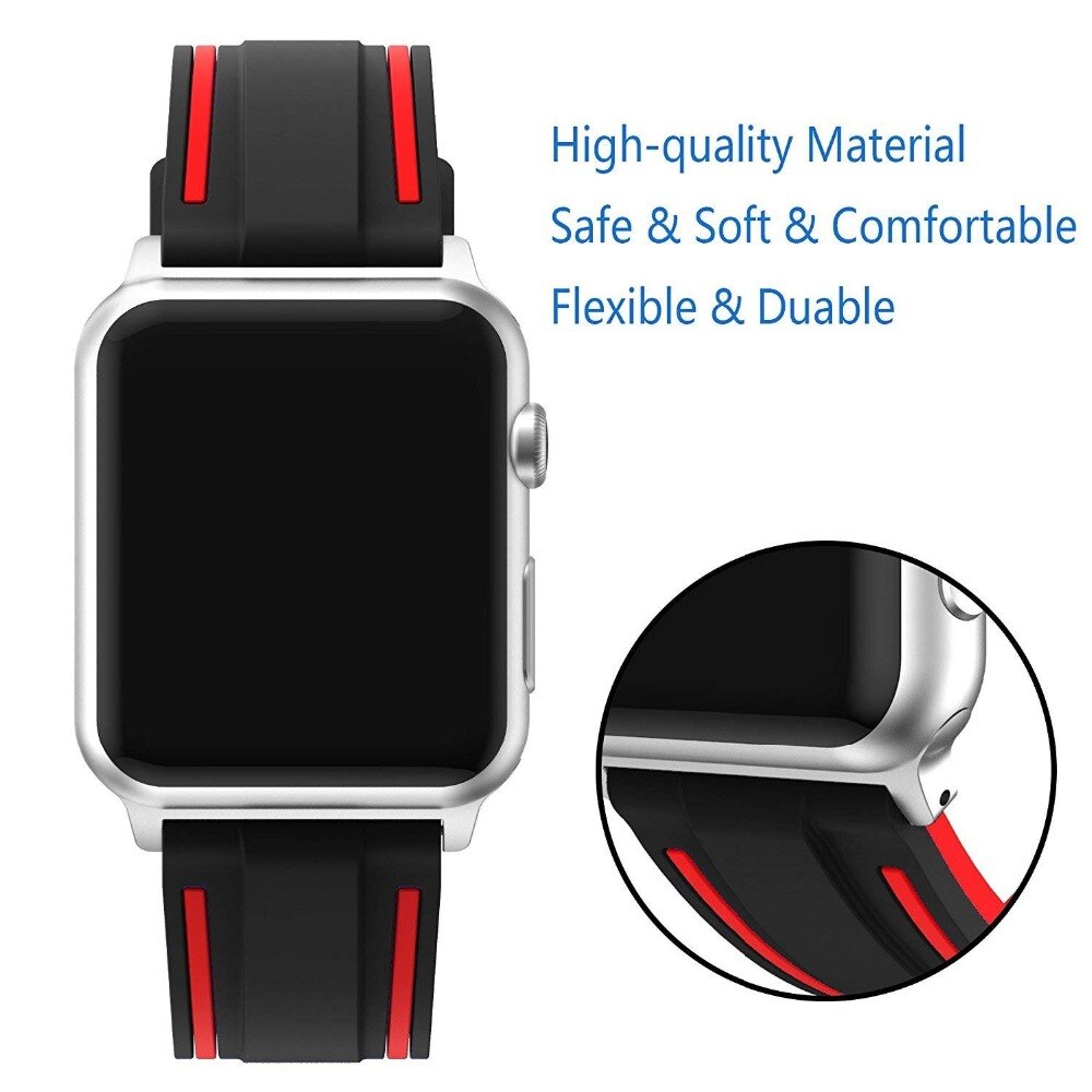 Silicone Sport Watch Band For Apple Watch Band Replacement Wristband For IWatch 8 7 6 5 4 3 SE