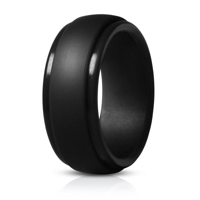 Silicone Onyx Black Engagement Wedding Band