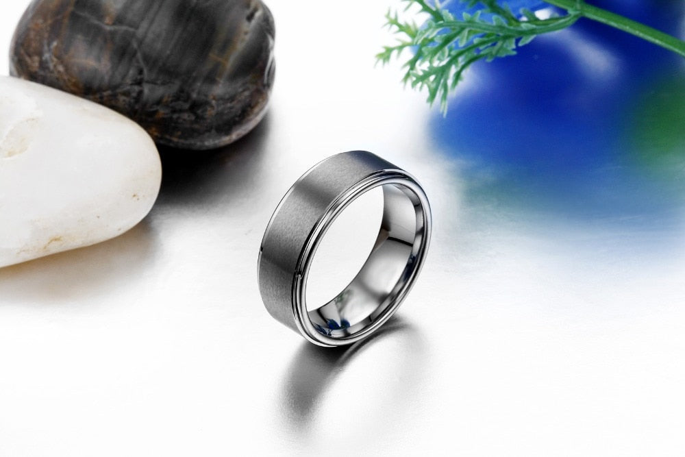 Tungsten Carbide Ring 8mm Wide Men/Women Wedding Band Women Engagement Rings Sizes 7 to 12