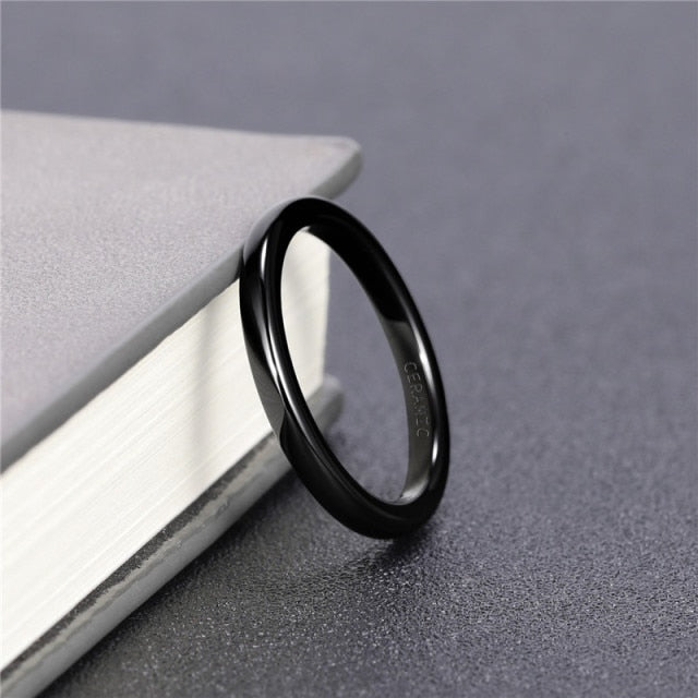 Custom Ceramic Brushed Black Ring