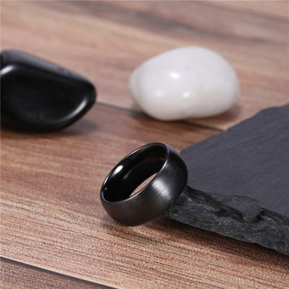 Custom Ceramic Brushed Black Ring