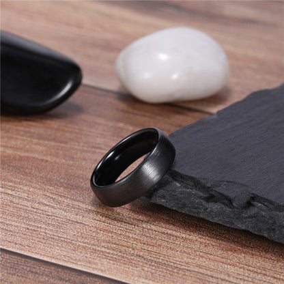 Custom Ceramic Brushed Black Ring