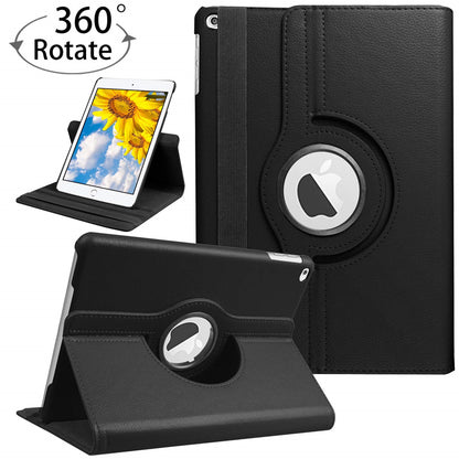 Leather Kickstand 360 Case For iPad